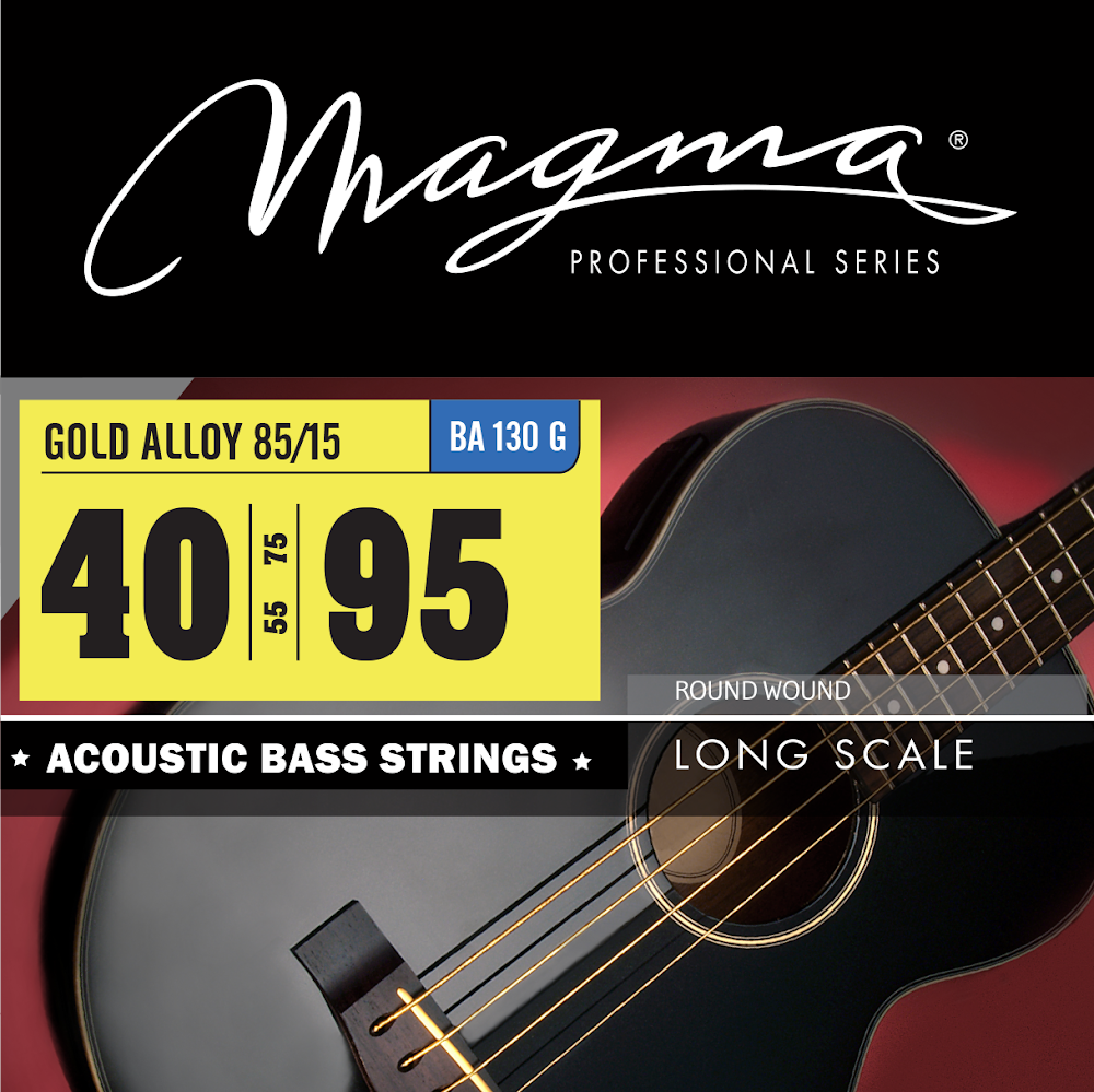 Encordado Bajo Acustico Magma - Extra Light Cuerdas Gold Alloy - Escala Larga 34" Set .040 - .095 (BA130G) 1 Set