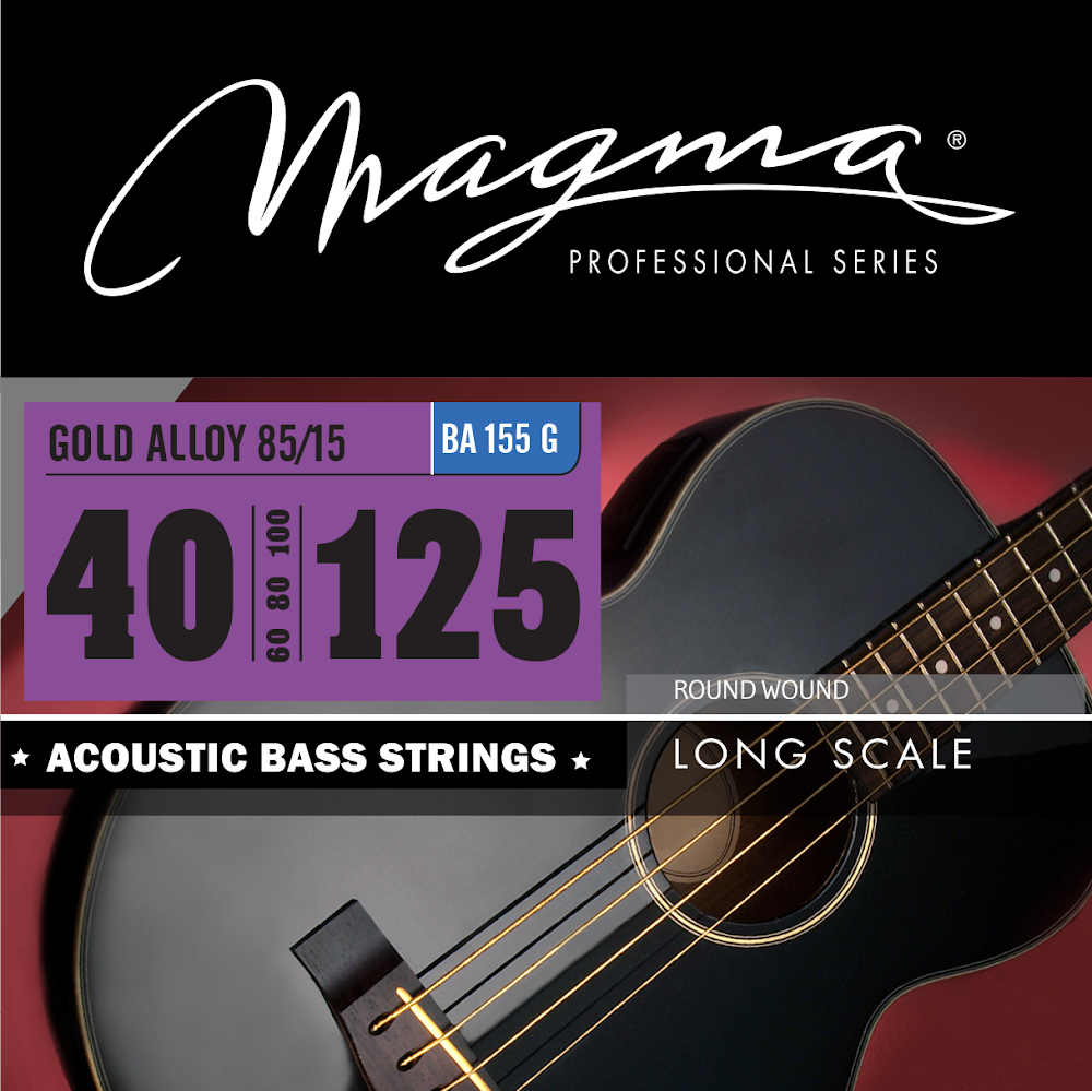 Encordado Bajo Acustico Magma - Light Cuerdas Gold Alloy - Escala Larga 34" 5 Cuerdas Set .040 - .125 (BA155G) 1 Set