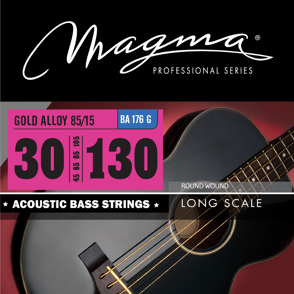 Encordado Bajo Acustico Magma - Medium Cuerdas Gold Alloy - Escala Larga 34" Set .030 - .130 (BA176G) 1 Set