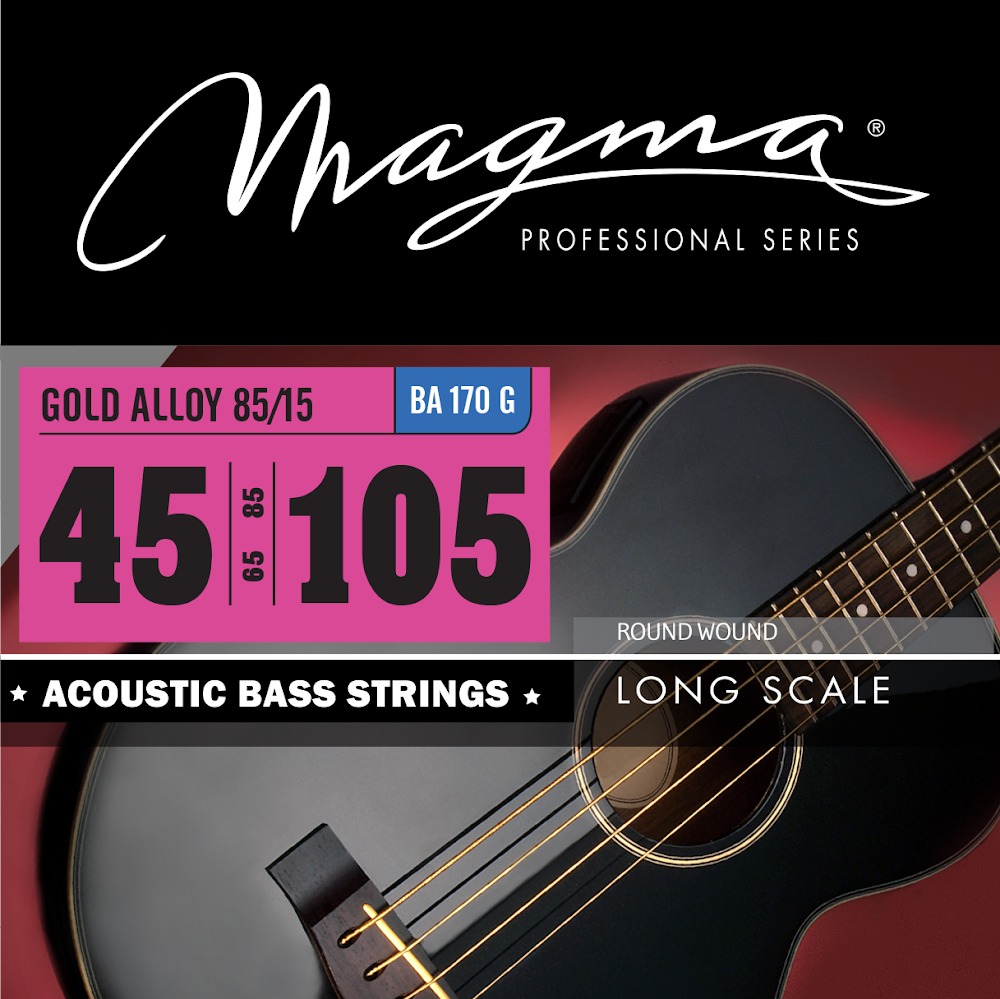 Encordado Bajo Acustico Magma - Medium Cuerdas Gold Alloy - Escala Larga 34" Set .045 - .105 (BA170G) 1 Set