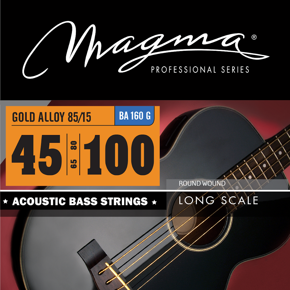 Encordado Bajo Acustico Magma - Medium Light Cuerdas Gold Alloy - Escala Larga 34" Set .045 - .100 (BA160G) 1 Set