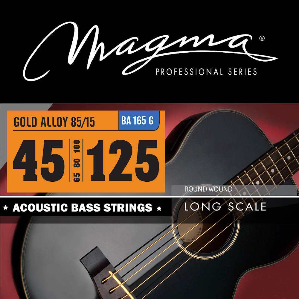 Encordado Bajo Acustico Magma - Medium Light Cuerdas Gold Alloy - Escala Larga 34" Set .045 - .125 (BA165G) 1 Set