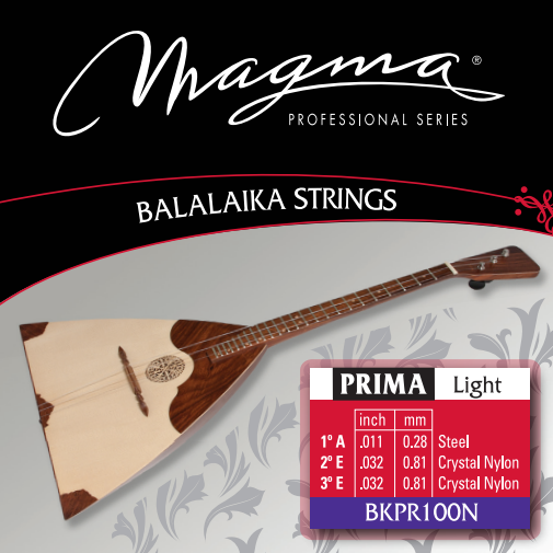 Encordado Magma Balalaika Prima Light Acero - Nylon Cristal (BKPR100N) 1 Set