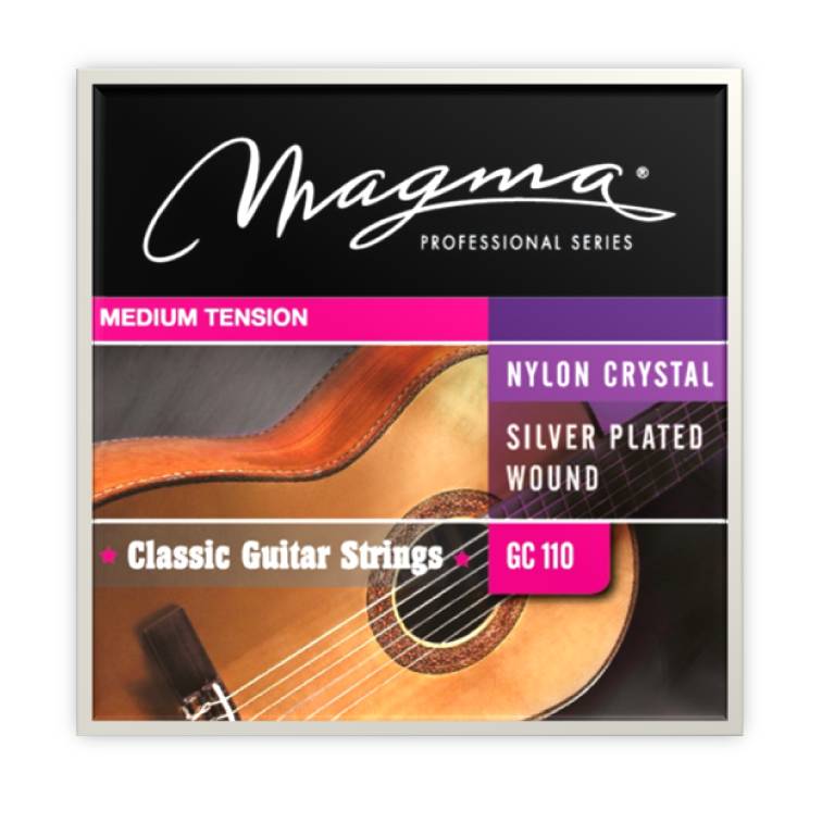 Encordado Magma Guitarra Clásica - Nylon Cristal Especial/Alambre de Cobre Plateado Tensión Media (GC110) 1 Set