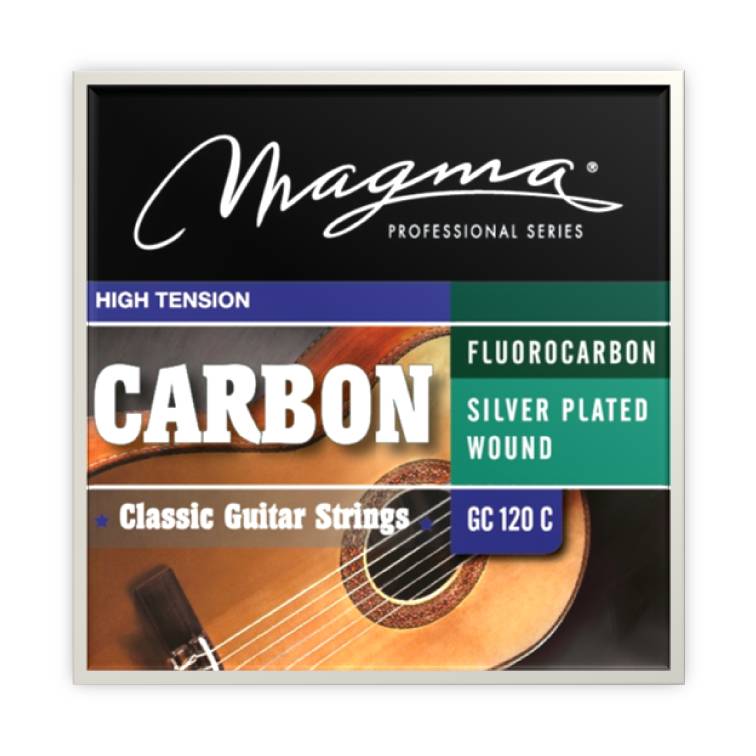 Encordado Magma Guitarra Clásica Carbono - Flurocarbono/Alambre de Cobre Plateado Tensión Alta (GC120C) 1 Set