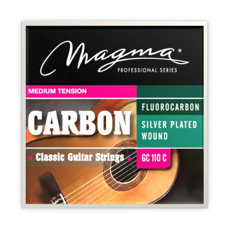 Encordado Magma Guitarra Clásica Carbono - Flurocarbono/Alambre de Cobre Plateado Tensión Media (GC110C) 1 Set