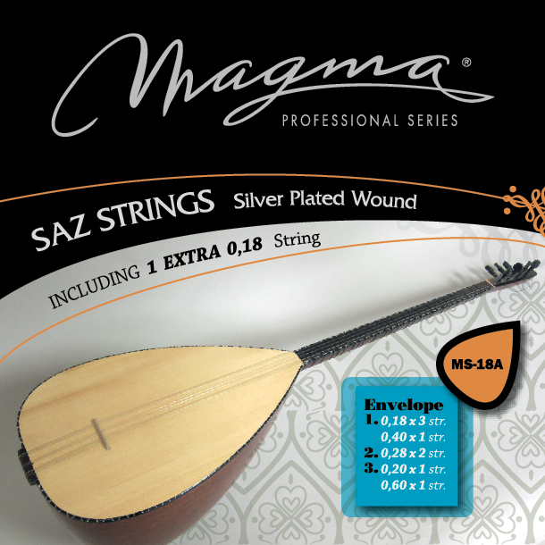 Encordado Magma SAZ 7 Cuerdas Cobre Plateado (MS-18A) 1 Set