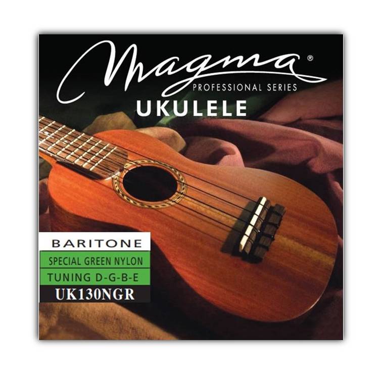 Encordado Magma Ukelele Baritono Nylon Verde Afinación Hawaiana (UK130NGR) 1 Set