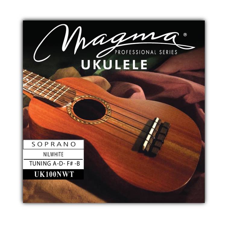 Encordado Magma Ukelele Soprano Nylon Blanco Afinación Tradicional (UK100NWT) 1 Set