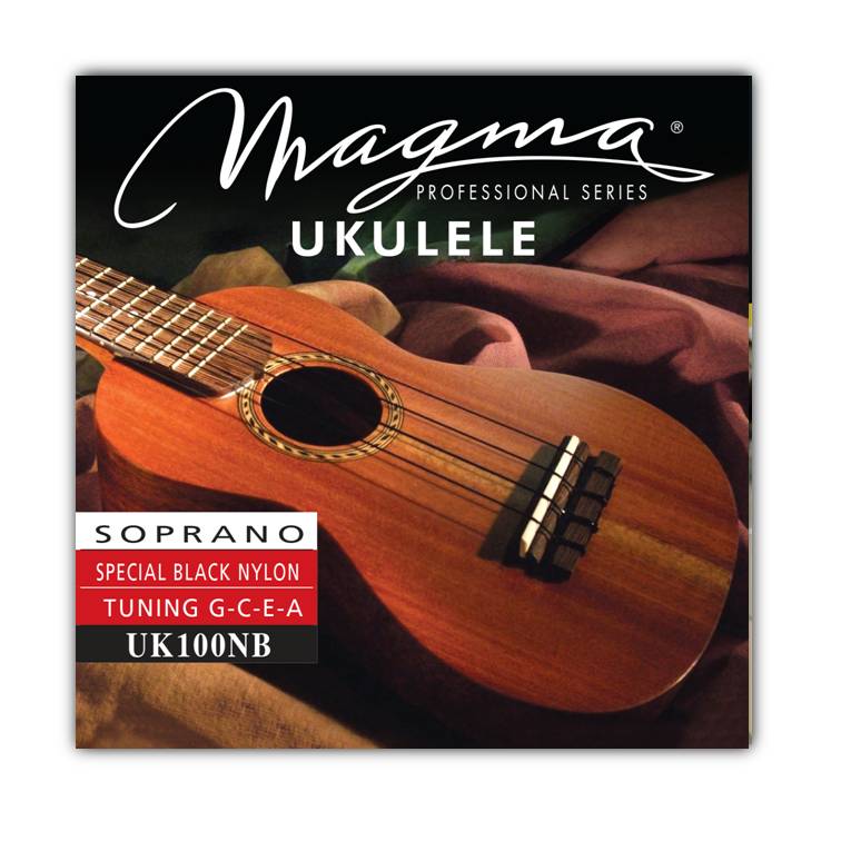 Encordado Magma Ukelele Soprano Nylon Negro Afinación Hawaiana (UK100NB) 1 Set