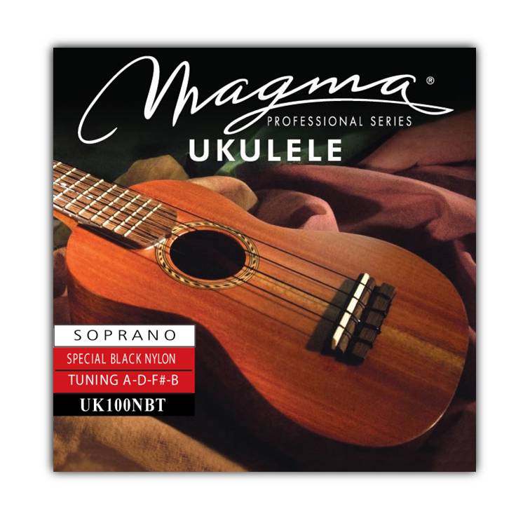 Encordado Magma Ukelele Soprano Nylon Negro Afinación Tradicional (UK100NBT) 1 Set