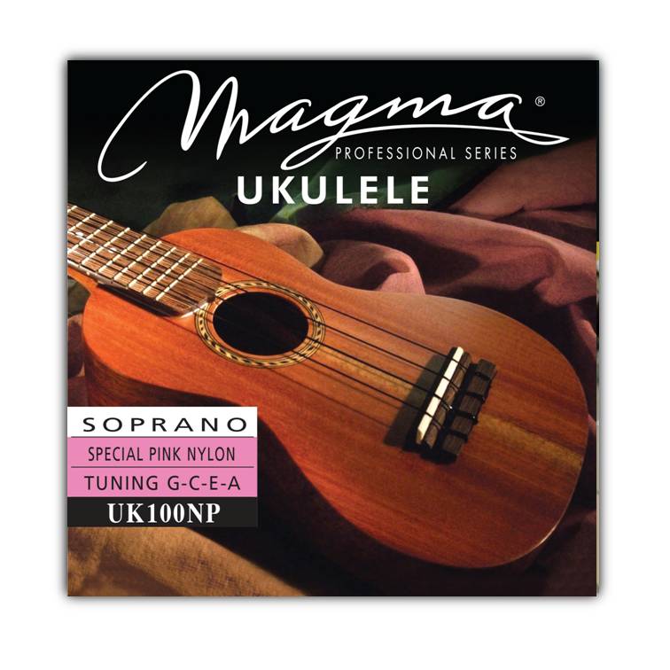 Encordado Magma Ukelele Soprano Nylon Rosa Afinación Hawaiana (UK100NP) 1 Set