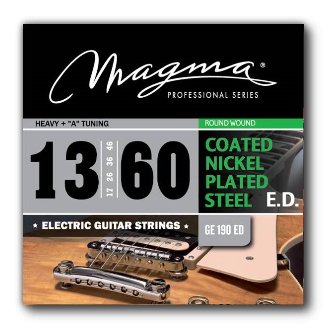 Magma Electric Guitar Strings - Heavy+ COATED Nickel P/Steel Guit Electrica Set .013" - .060" - GE190ED - 1 Set