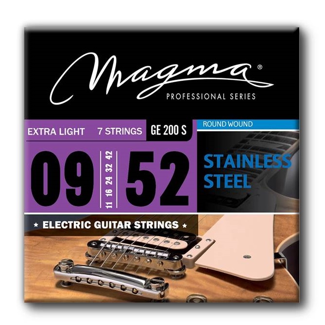 Set 7 Cuerdas Guit Electrica Magma - Extra Light Stainless Steel Guit Electrica Set .009" - .052" - GE200S - 1 Set