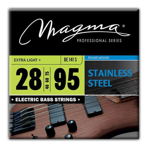 Set Cuerdas Bajo Electrico Magma Extra Light - Stainless Steel Round Wound - Escala Larga 34" High C Set, .028 - .095 (BE141S) 1 Set