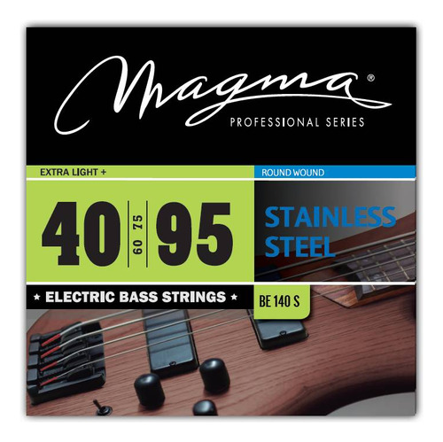 Set Cuerdas Bajo Electrico Magma Extra Light+ - Stainless Steel Round Wound - Escala Larga 34" Set, .040 - .095 (BE140S) 1 Set