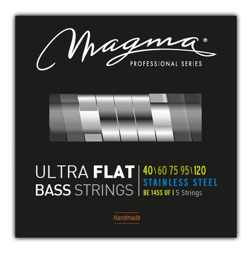 Set Cuerdas Bajo Electrico Magma Extra Light+ - Ultra Flat Strings - Escala Larga 34" 5 Cuerdas Set, .040 - .120 (BE145SUF) 1 Set