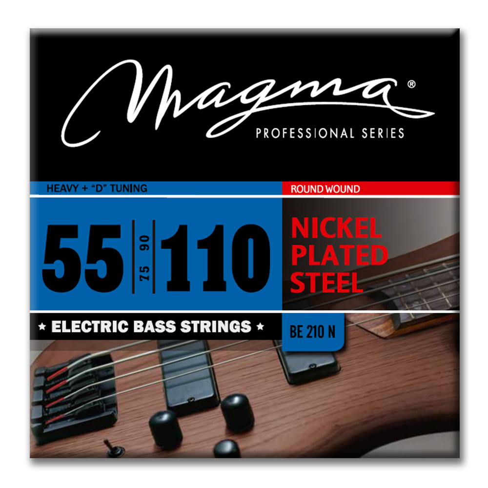 Set Cuerdas Bajo Electrico Magma Heavy + - Nickel Plated Steel Round Wound - Escala Larga 34" Set, .055 - .110 (BE210N) 1 Set