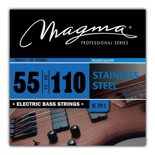 Set Cuerdas Bajo Electrico Magma Heavy + - Stainless Steel Round Wound - Escala Larga 34" Set, .055 - .110 (BE210S) 1 Set