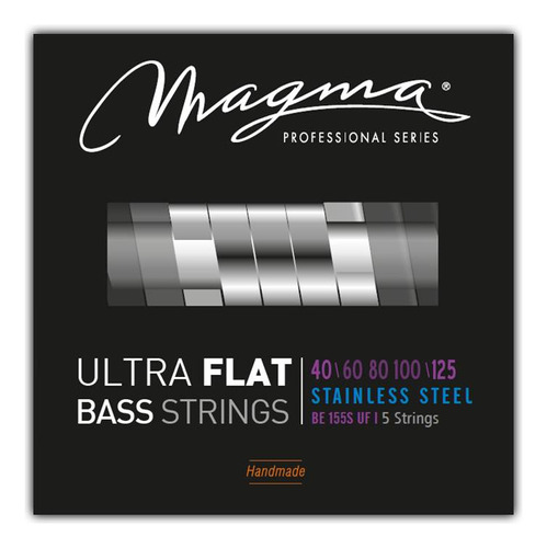 Set Cuerdas Bajo Electrico Magma Light - Ultra Flat Strings - Escala Larga 34" 5 Cuerdas Set, .040 - .125 (BE155SUF) 1 Set