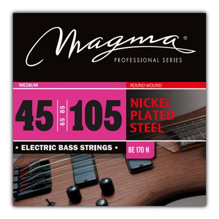 Set Cuerdas Bajo Electrico Magma Medium - Nickel Plated Steel Round Wound - Escala Larga 34" Set, .045 - .105 (BE170N) 1 Set