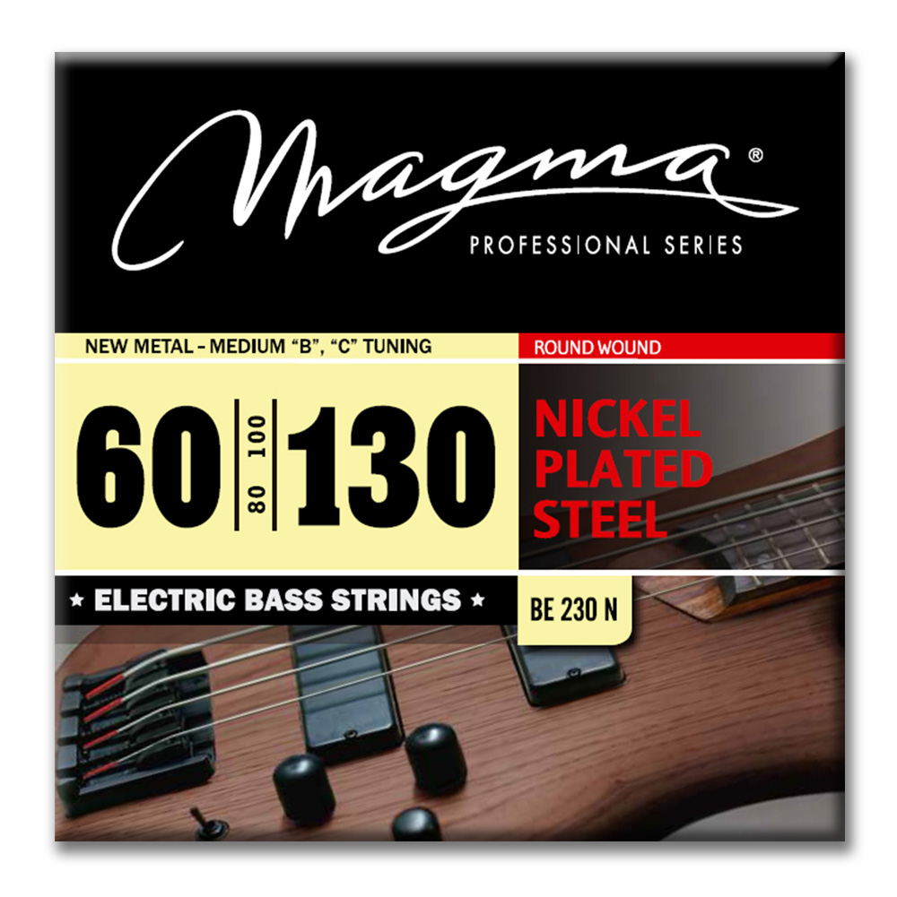 Set Cuerdas Bajo Electrico Magma New Metal-Medium - Nickel Plated Steel Round Wound - Escala Larga 34" Set, .060 - .130 (BE230N) 1 Set