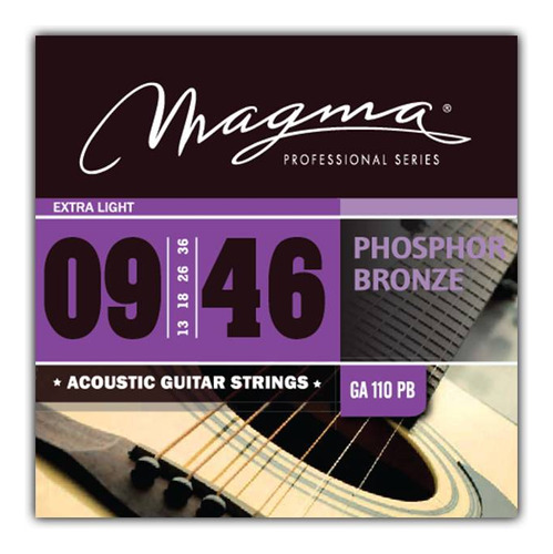 Set Cuerdas Guit Acustica Magma - Extra Light Cuerdas Guit Acustica Phosphor Bronze Set .009" - .046" - GA110PB 1 Set