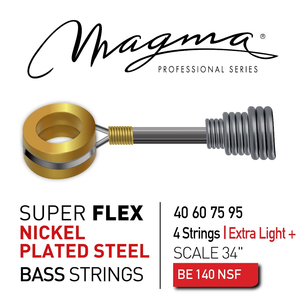 Set Cuerdas Bajo Electrico Magma Extra Light+ - Nickel Super Flex - Escala Larga 34" Set, .040 - .095 (BE140NSF) 1 Set