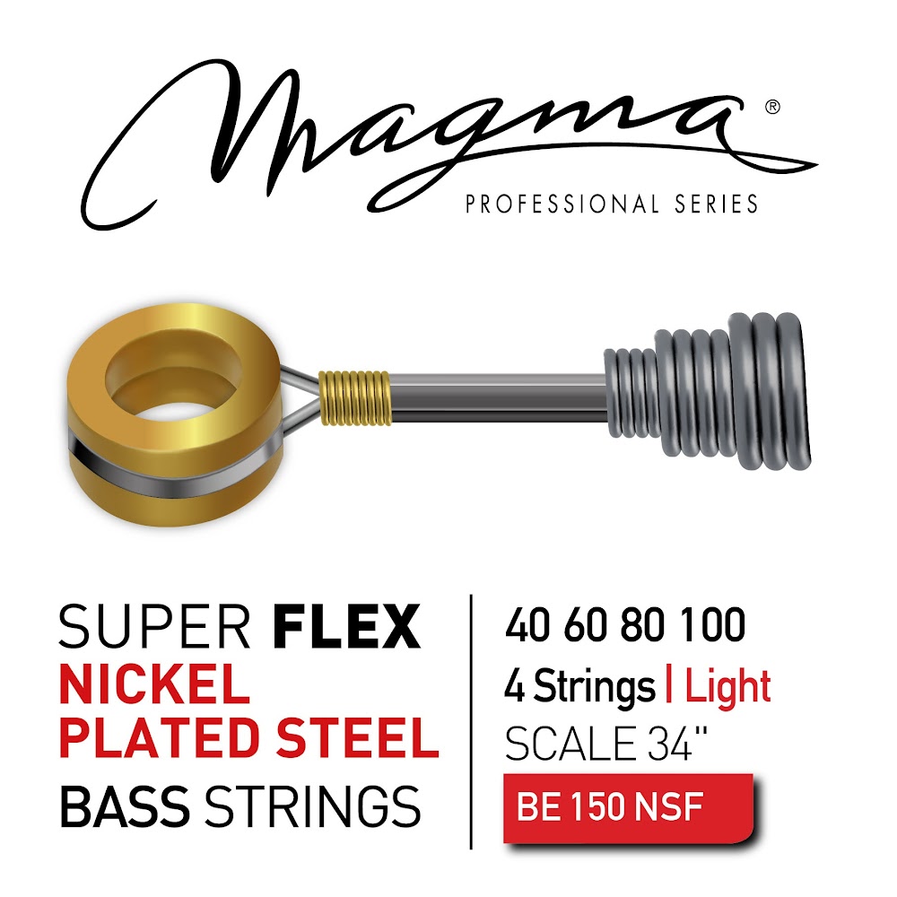 Set Cuerdas Bajo Electrico Magma Extra Light - Nickel Super Flex - Escala Larga 34" Set, .040 - .100 (BE150NSF) 1 Set