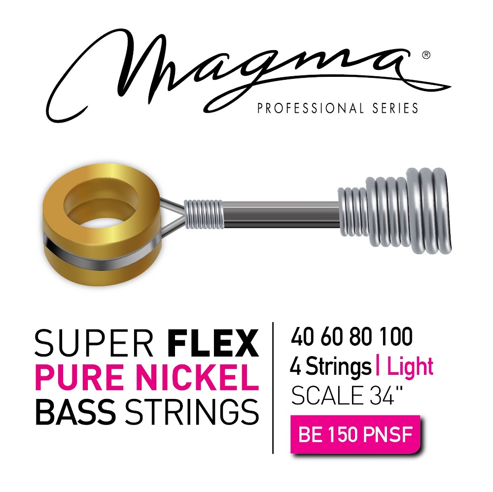 Set Cuerdas Bajo Electrico Magma Light - Puro Nickel Super Flex - Escala Larga 34" Set, .040 - .100 (BE150PNSF) 1 Set