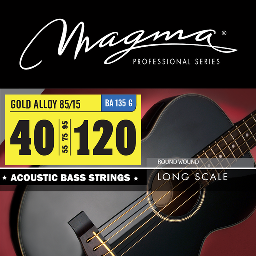 [BA135G] Encordado Bajo Acustico Magma - Extra Light Cuerdas Gold Alloy - Escala Larga 34" 5 Cuerdas Set .040 - .120 (BA135G) 1 Set