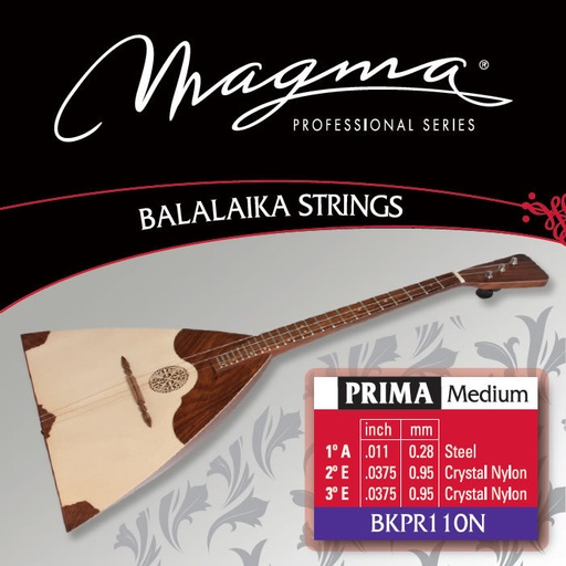 [BKPR110N] Encordado Magma Balalaika Prima Medium Acero - Nylon Cristal (BKPR110N) 1 Set