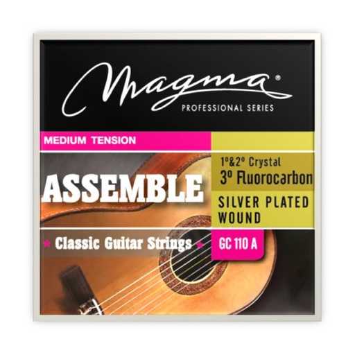 [GC110A] Encordado Magma Guitarra Clásica Assamble - 3° Flurocarbono/Alambre de Cobre Plateado Tensión Media (GC110A) 1 Set