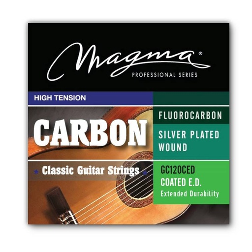 [GC120CED] Encordado Magma Guitarra Clásica Carbono COATED - Flurocarbono/Alambre de Cobre Plateado Tensión Alta (GC120CED) 1 Set