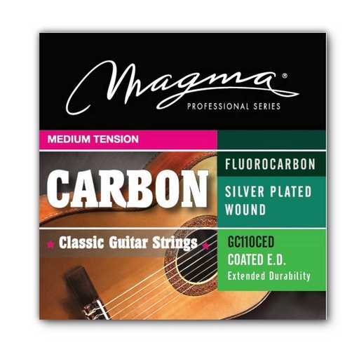 [GC110CED] Encordado Magma Guitarra Clásica Carbono COATED - Flurocarbono/Alambre de Cobre Plateado Tensión Media (GC110CED) 1 Set