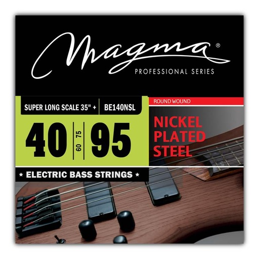 [BE140NSL] Set Cuerdas Bajo Electrico Magma Extra Light - Nickel Plated Steel Round Wound - Escala Super Larga 35+" Set, .040 - .095 (BE140NSL) 1 Set