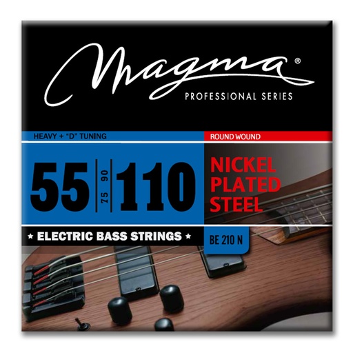 [BE210N] Set Cuerdas Bajo Electrico Magma Heavy + - Nickel Plated Steel Round Wound - Escala Larga 34" Set, .055 - .110 (BE210N) 1 Set