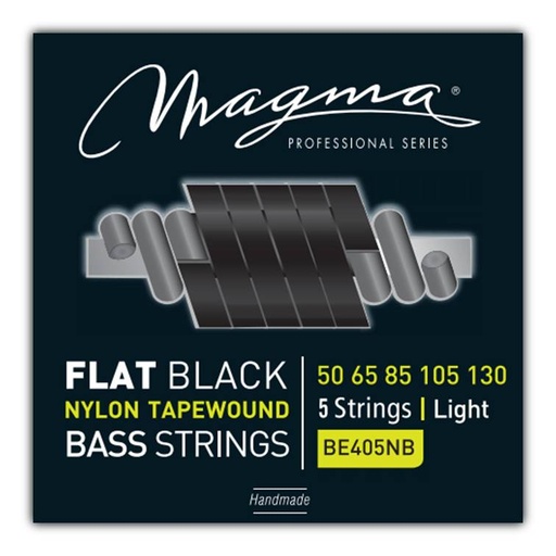 [BE405NB] Set Cuerdas Bajo Electrico Magma Light - Flat Black Nylon Tapewound Strings - Escala Larga 34" 5 Cuerdas Set, .050 - .130 (BE405NB) 1 Set