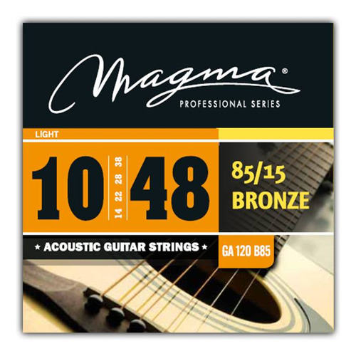 [GA120B85] Set Cuerdas Guit Acustica Magma - Light Cuerdas Guit Acustica Bronce 85/15 Set .010" - .048" - GA120B85 1 Set