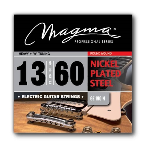 [GE190N] Set Cuerdas Guit Electrica Magma - Heavy+ "A" Tuning Nickel Plated Steel Guit Electrica Set .013" - .060" - (GE190N) - 1 Set