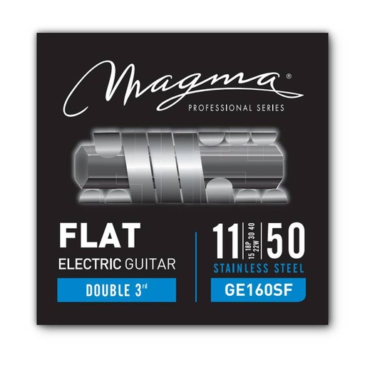 [GE160SF] Set Cuerdas Guit Electrica Magma - Medium Stainless Steel FLAT Guit Electrica 3ra Extra Set .011" - .050" (GE160SF) 1 set